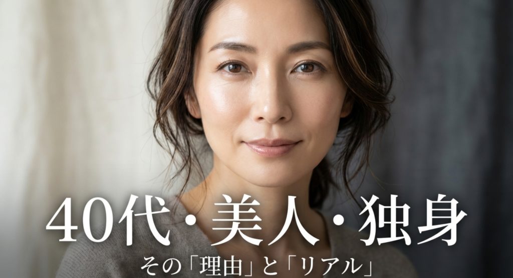 なぜ？美人なのに独身40代｜理由とリアルな価値観を徹底解説を示す画像。