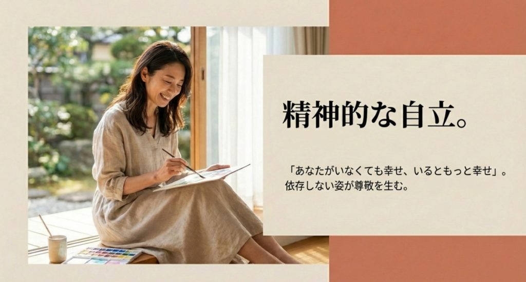  精神的に自立しているを示す画像。