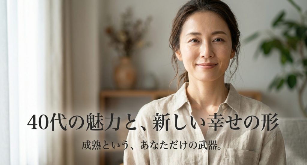 40代で彼氏がいない女性の特徴と魅力を徹底解説を示す画像。