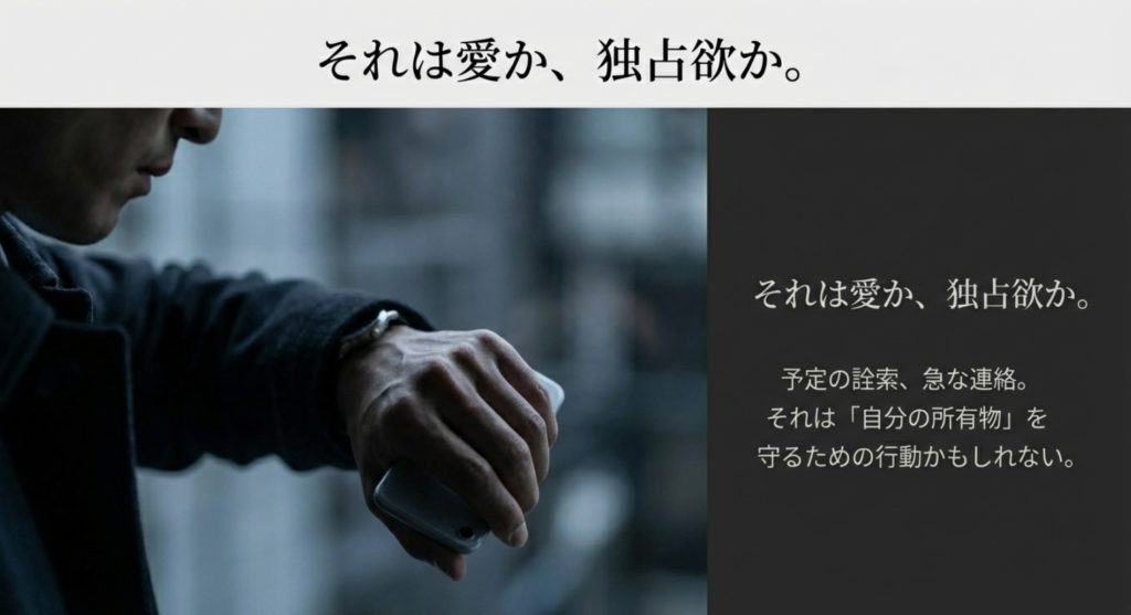 独占欲からくる「つなぎとめたい」サインを示す画像。