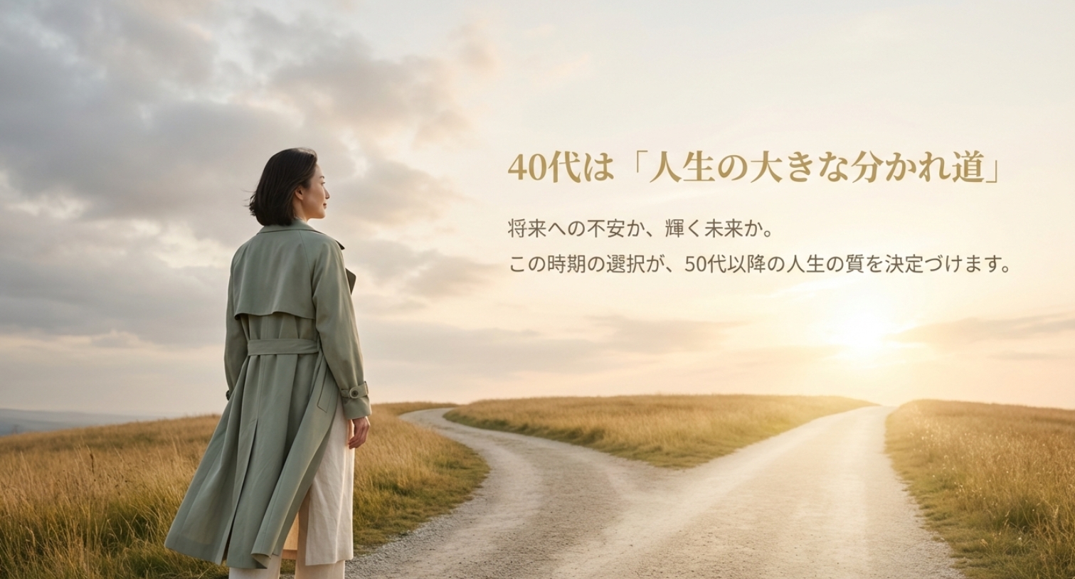 ここが大きな人生の分かれ道になるを示す画像。