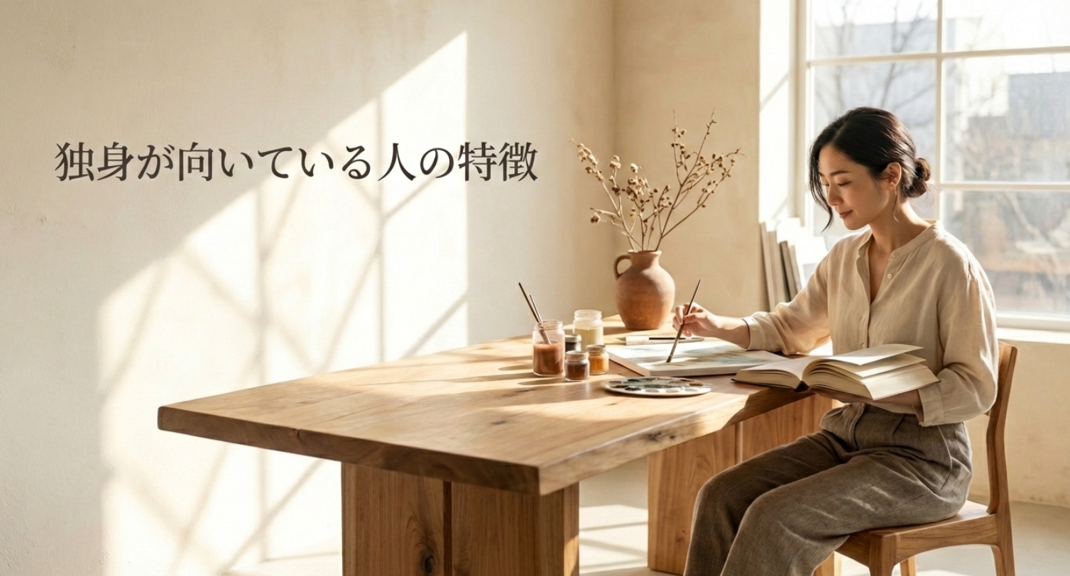 意外と多い独身が向いている人の特徴を示す画像。