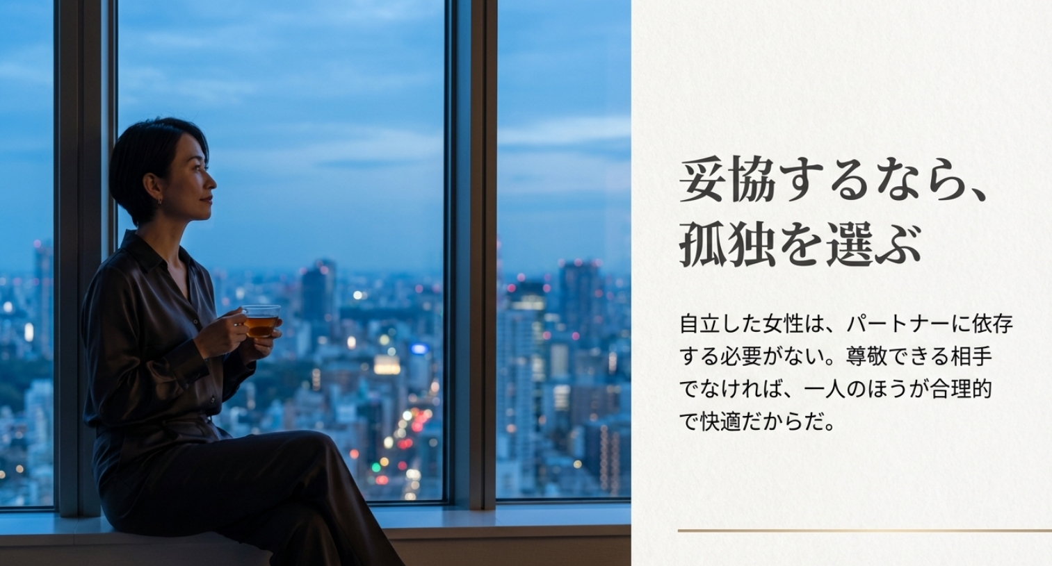 妥協するなら孤独を選ぶことを示す画像。