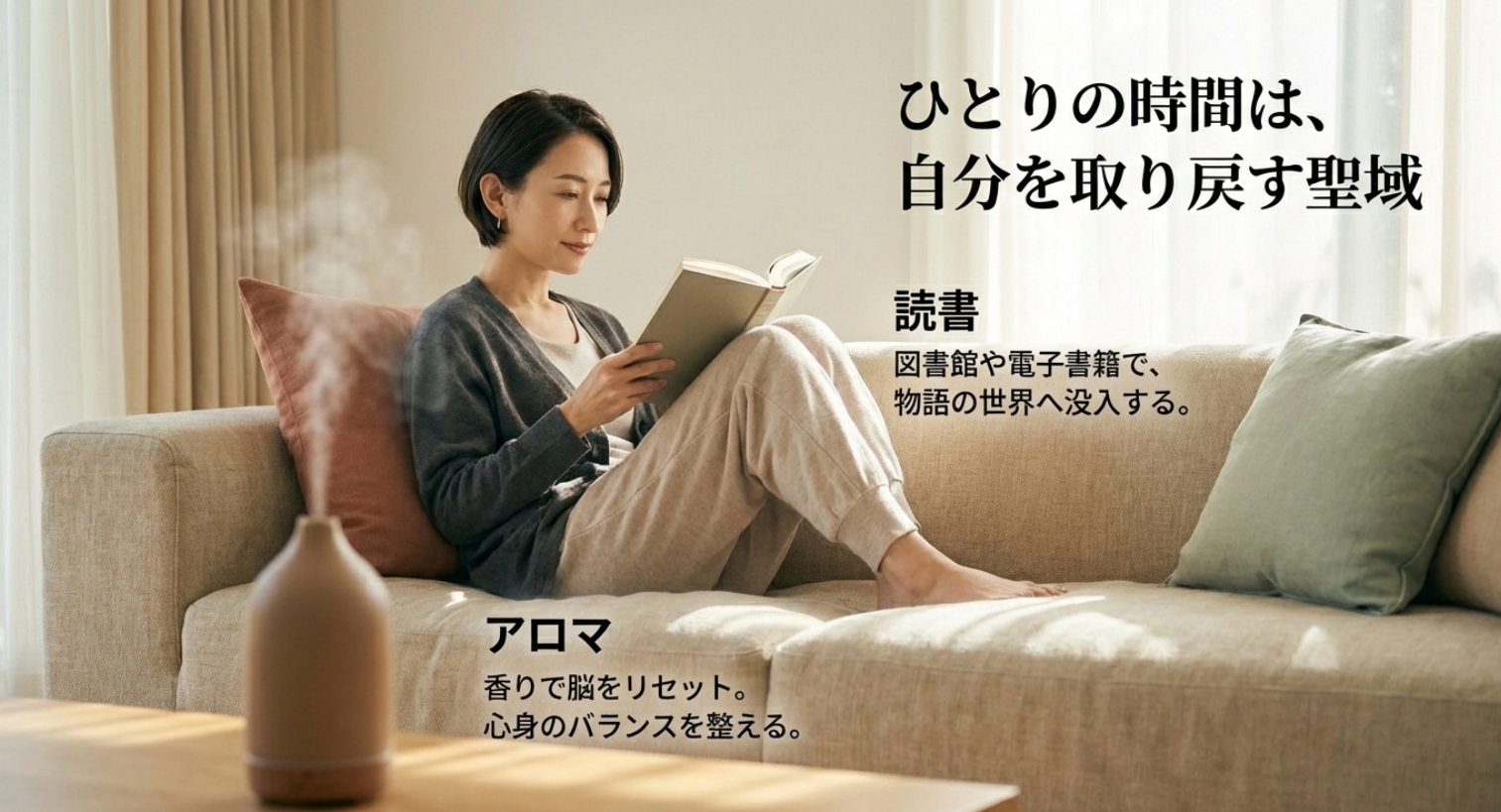 夢中になれる時間 ひとりでできる趣味を示す画像。