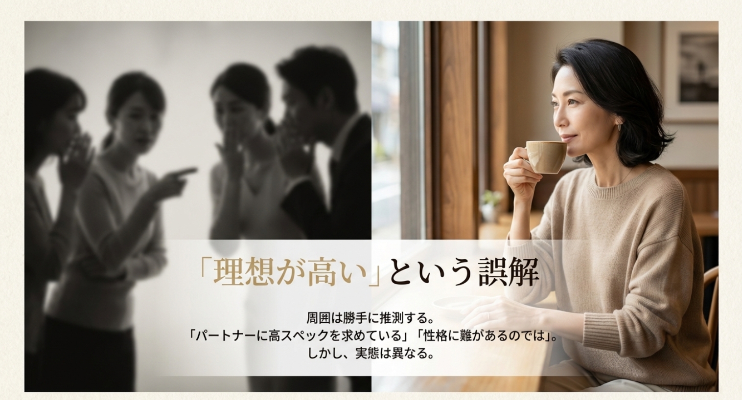 理想が高いという誤解を示す画像。