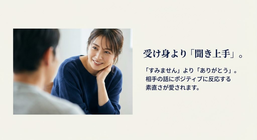 「相手の話を引き出す聞き上手」を示す画像