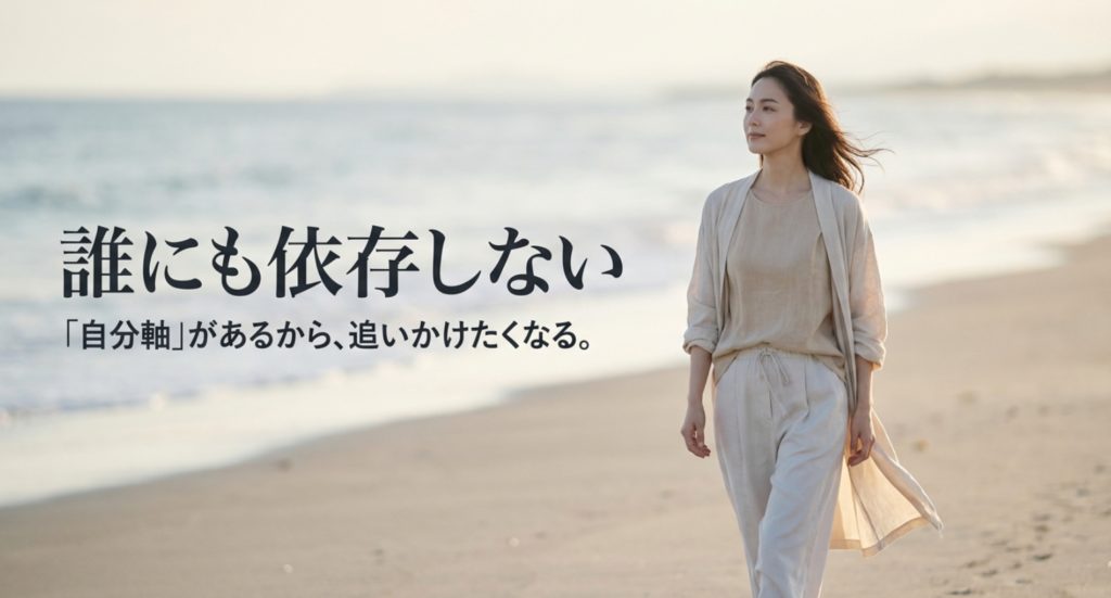 誰にも依存しない自立した自分軸の重要性を示す画像。