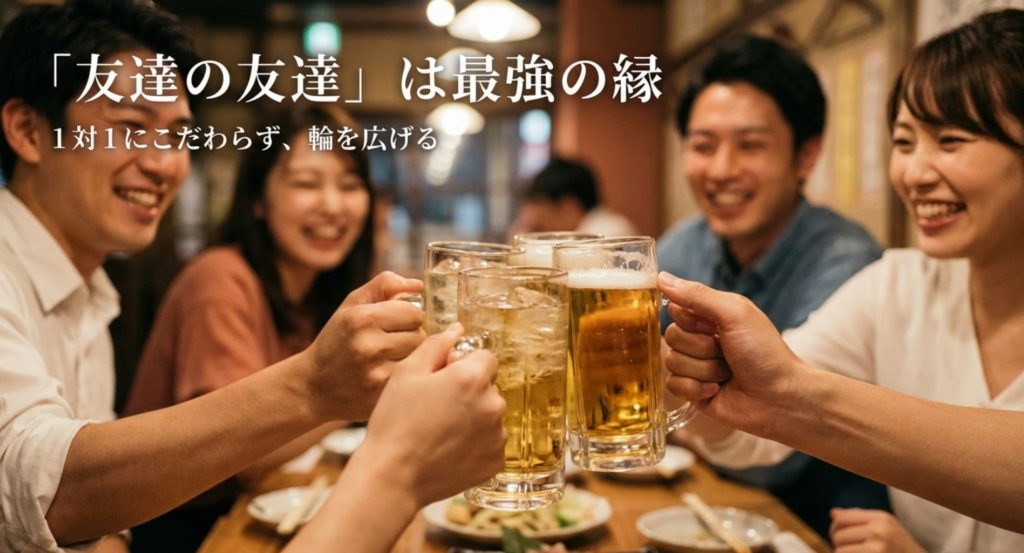 「友達同士の食事会」を提案するを示す画像。