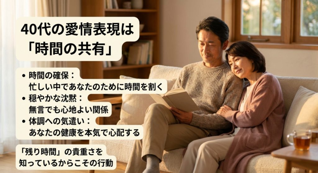 40代男性の愛情表現は言葉より時間を重視する