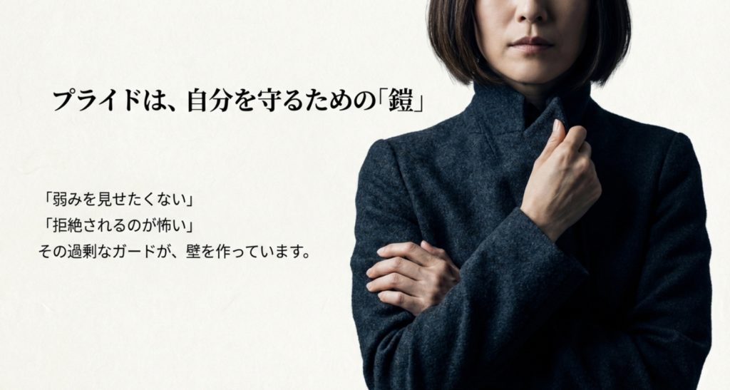 プライド高い態度が周囲に与える威圧感と孤立の正体を示す画像。