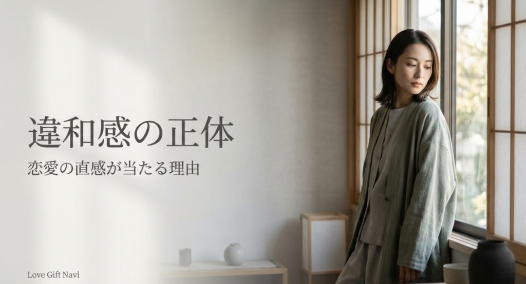 恋愛で感じる違和感の正体！直感が当たる理由を徹底解説を示す画像。