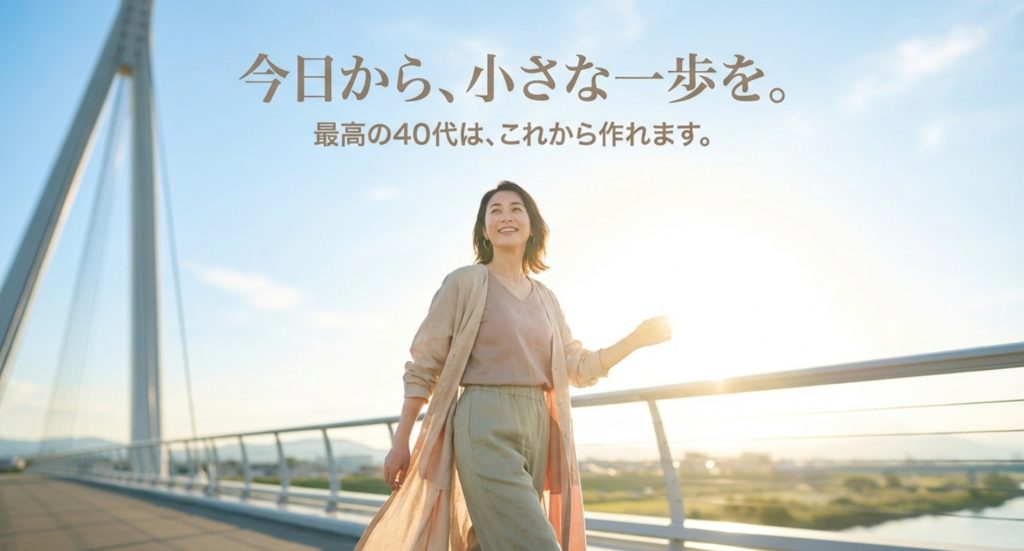 自分らしく輝く40代女性の分かれ道の選び方まとめを示す画像。