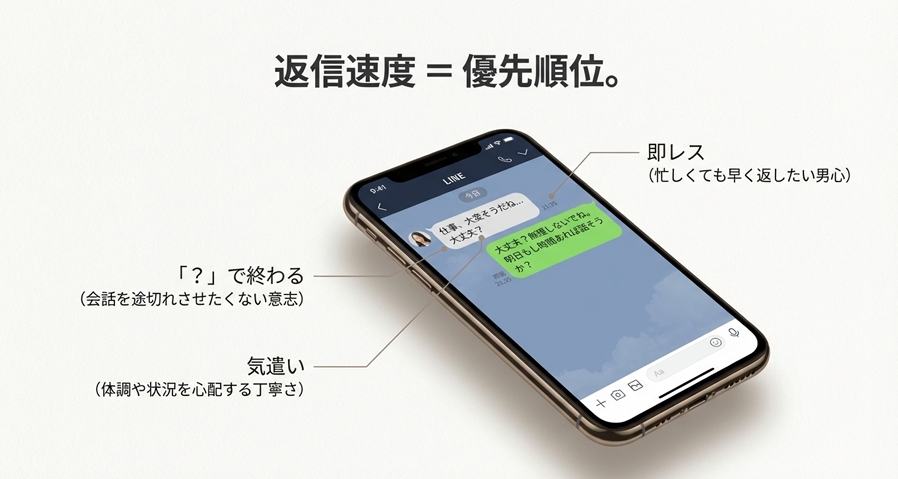 LINEの返信が早い速度と丁寧な内容の継続性