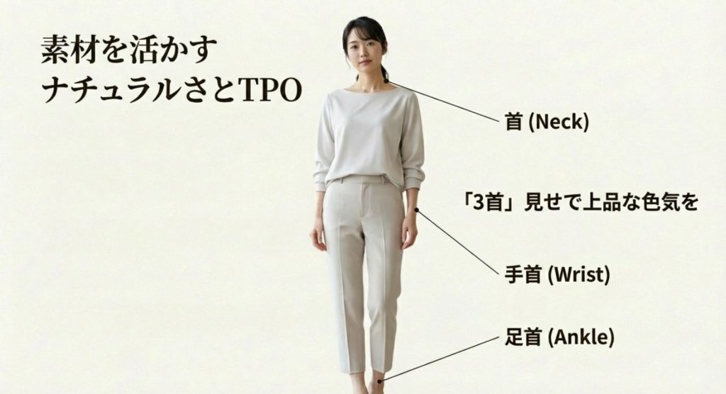 服装やTPOに合わせたＴＰＯに合う外見の整え方を示す画像。