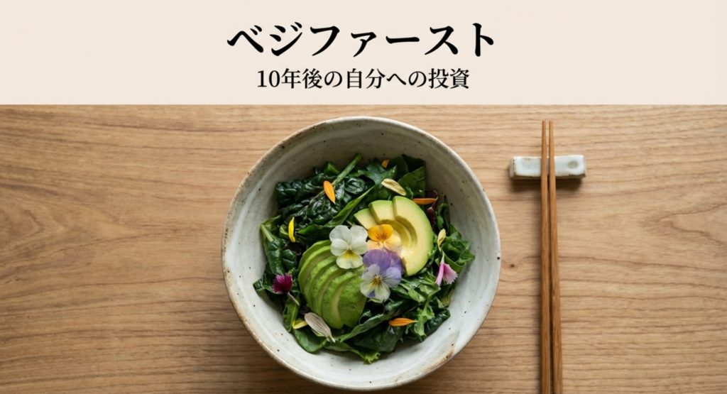 50代60代でも若々しい人の食事と糖化対策を示す画像。