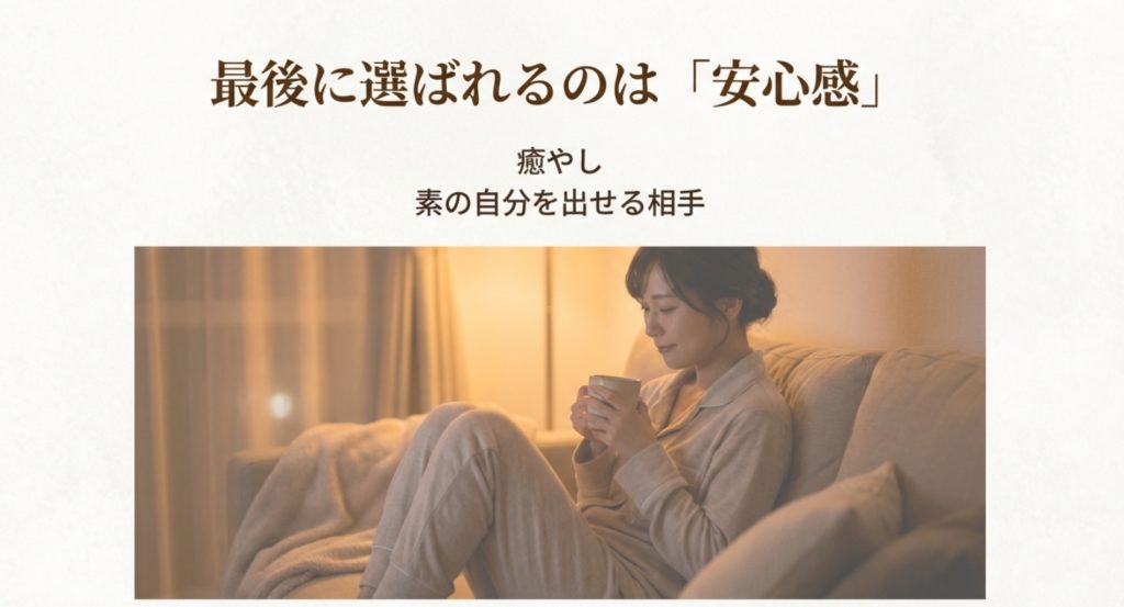 また会いたいと思われる本命や結婚相手に選ばれる条件を示す画像。