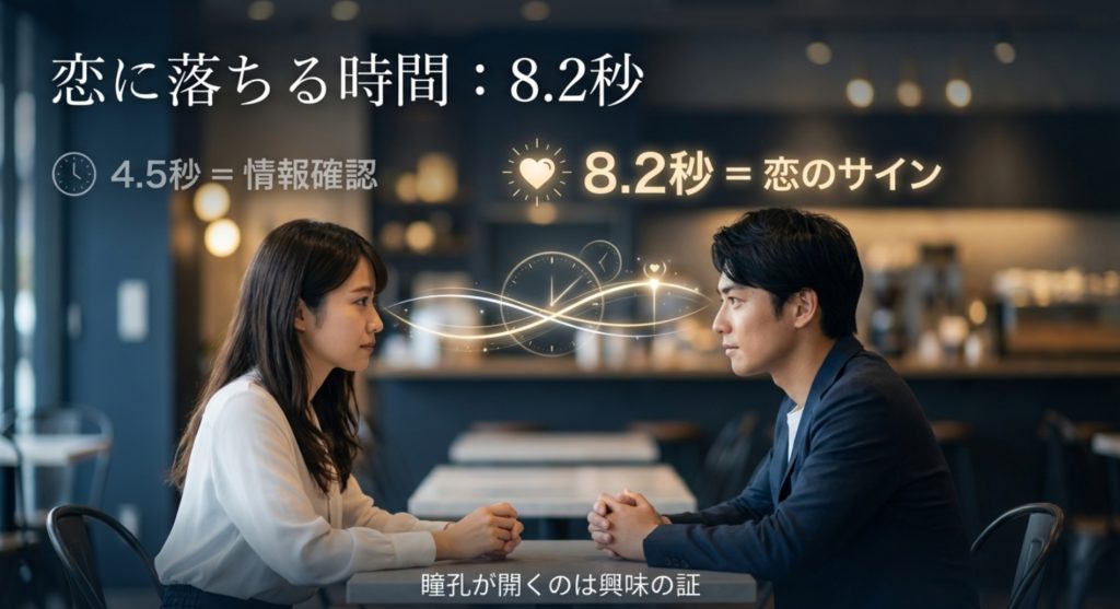 8.2秒の法則から読み解く脈ありサインの見極め方を示す画像。