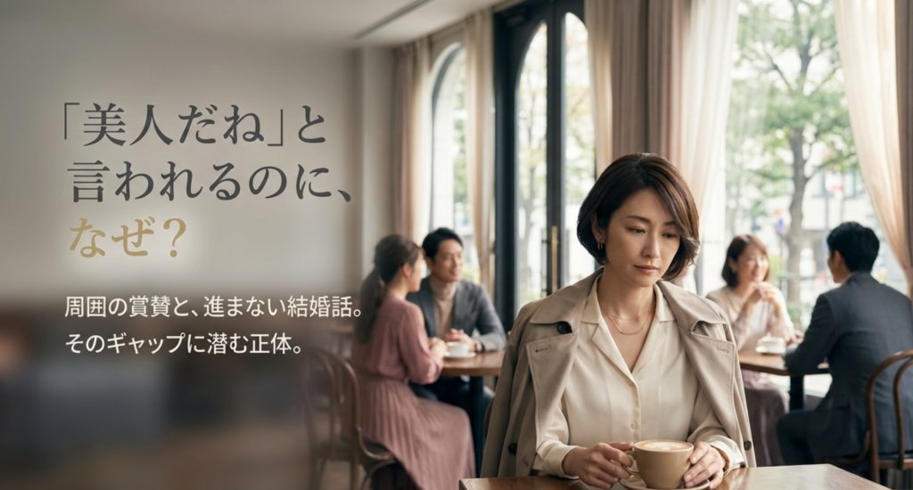 美人で彼氏できないなぜという疑問への心理学的回答を示す画像。