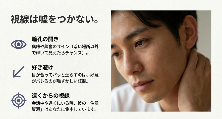 視線や目が合う回数が増える無意識のサイン