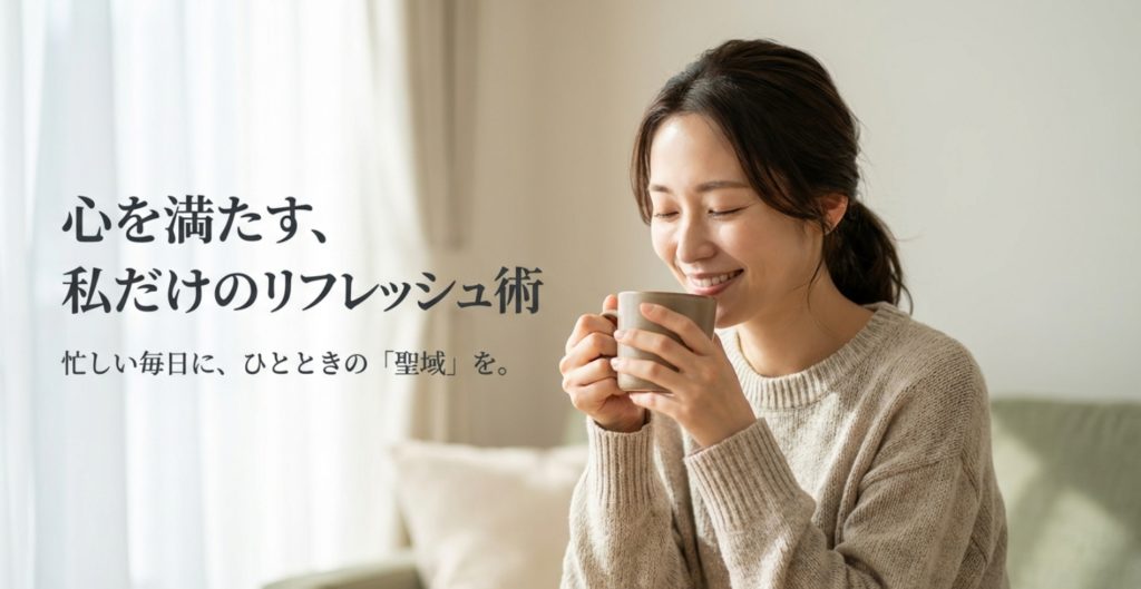 ストレス発散に効く趣味は?女性の心を満たすおすすめリフレッシュ術30選を示す画像。