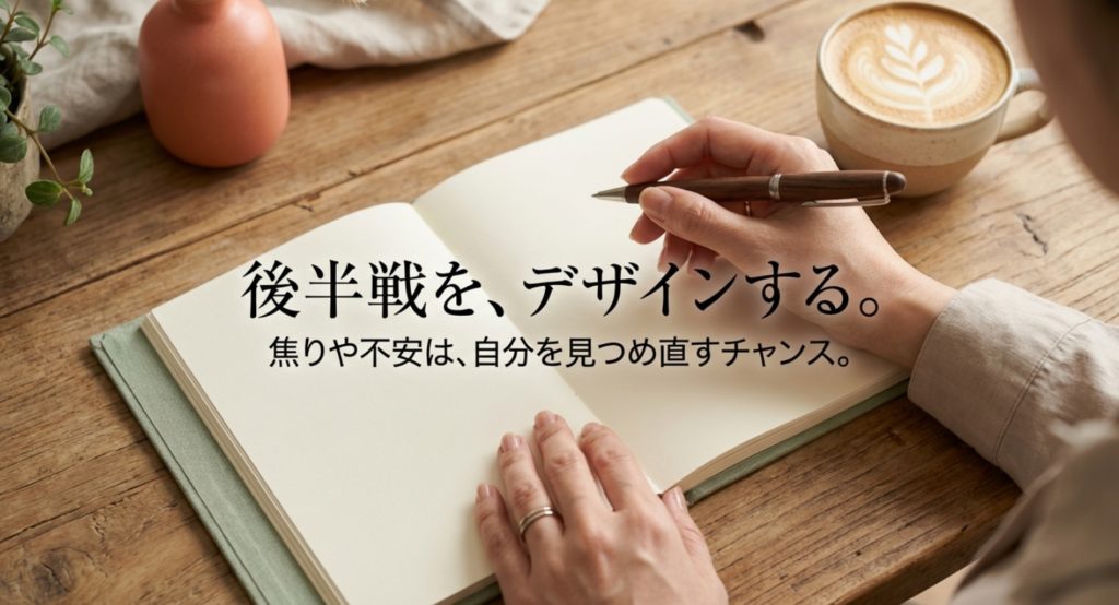 40代女性の分かれ道を後悔なく進むための全体像を示す画像。