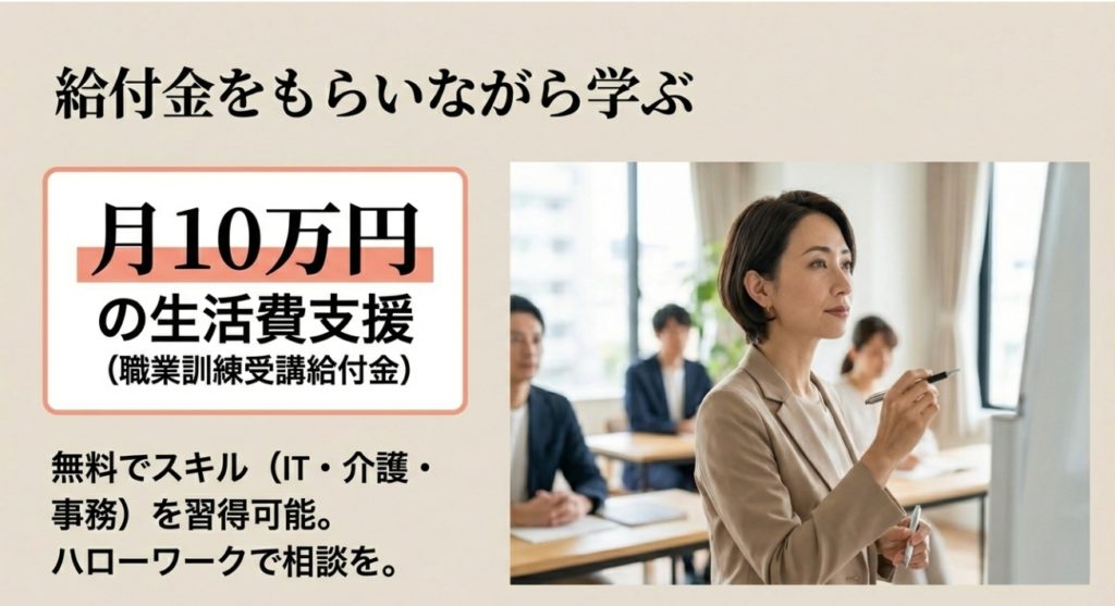 職業訓練受講給付金をもらいながら学び直す方法
