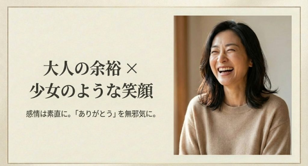 感情のコントロールと素直な表現の両立を示す画像。