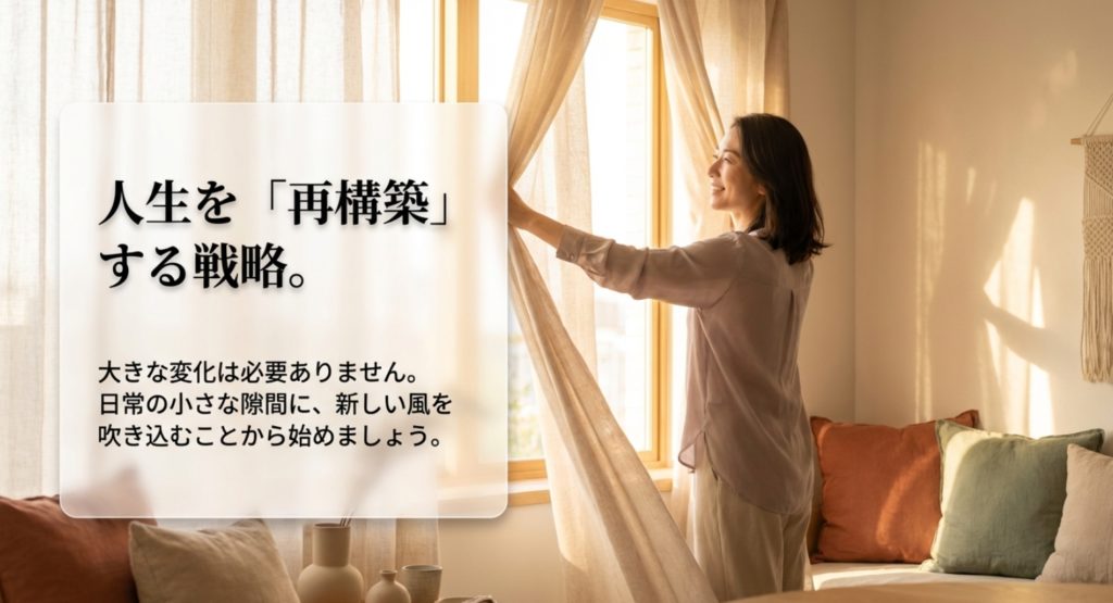 日常の小さな隙間に、新しい風を吹き込むを示す画像。