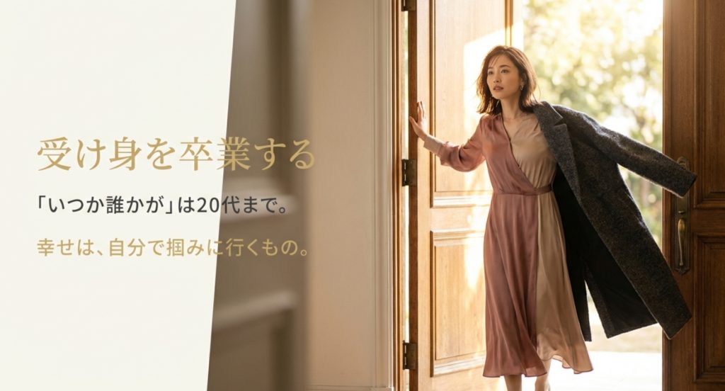 美人ほど結婚が遅い傾向を招く受け身な姿勢の改善策を示す画像。