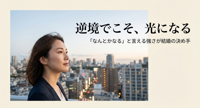 困難を乗り越えるレジリエンスが結婚の決め手になるを示す画像。