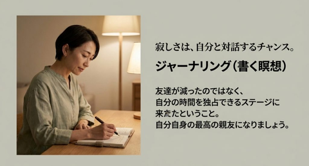 友達いない寂しい気持ちを前向きに整える心理術を示す画像。