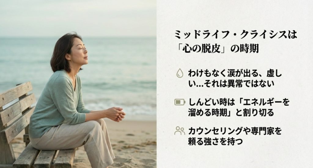 ミッドライフクライシスのしんどい時期の乗り越え方