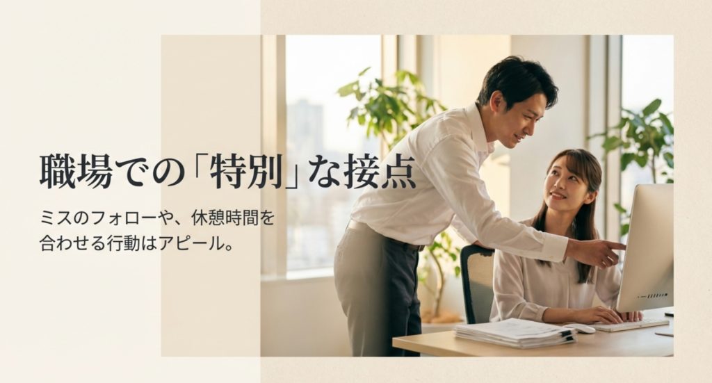 職場でのフォローや業務外の雑談が増える意味を示す画像。