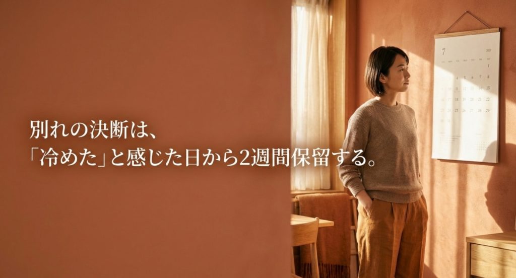 別れるべきか迷った時の感情の切り分けと判断軸を示す画像。