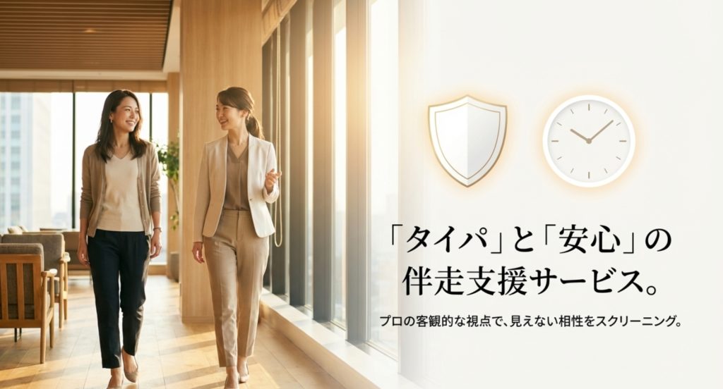 伴走支援型サービスでタイパ良く誠実な相手を探すを示す画像