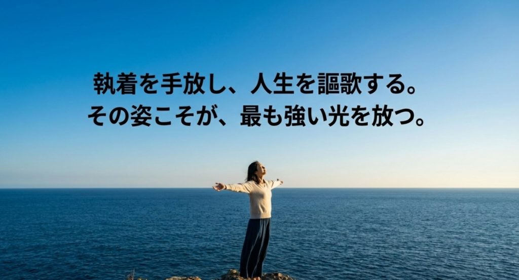 執着を手放し自分らしく輝くことが魅力的な人物への近道を示す画像