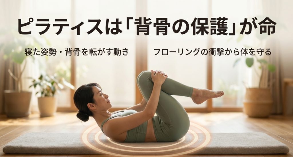 2. ピラティスマットは「背骨の保護」が命を示す画像