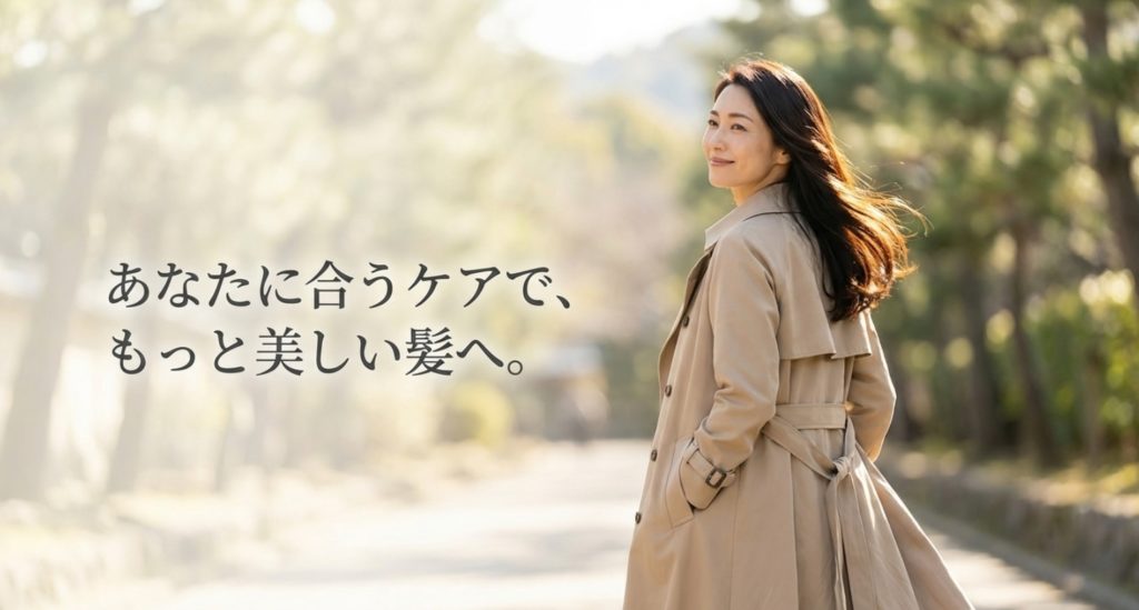 大人のヘアケアは、無理なく続けられることがいちばん大事を示す画像