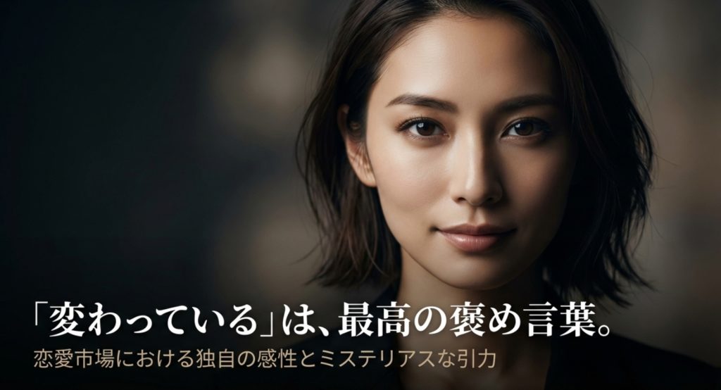 変わってる女がモテる理由は？ミステリアスな魅力と特徴を解説を示す画像。