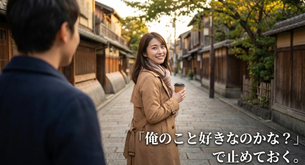 好きバレしすぎない距離感とNG行動の境界線を示す画像。