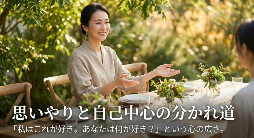 嫌われる原因になる自己中心的な振る舞いを示す画像。