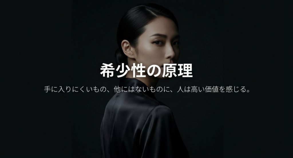 希少性の原理で高まるミステリアスな魅力を示す画像。