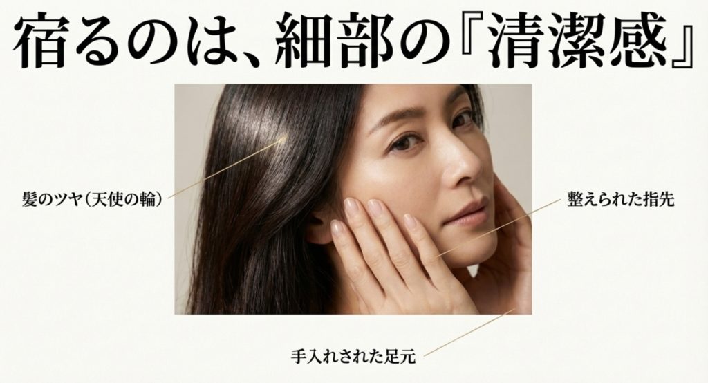 清潔感がある40代女性の共通点を示す画像