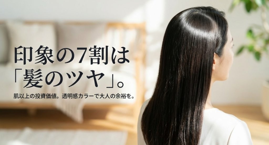 30代のヘアスタイルで印象を変える髪のツヤ出しを示す画像