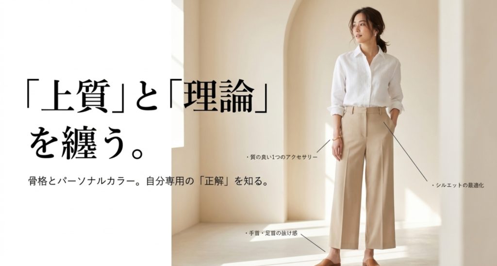 30代のファッションを上品でシンプルに洗練させるを示す画像