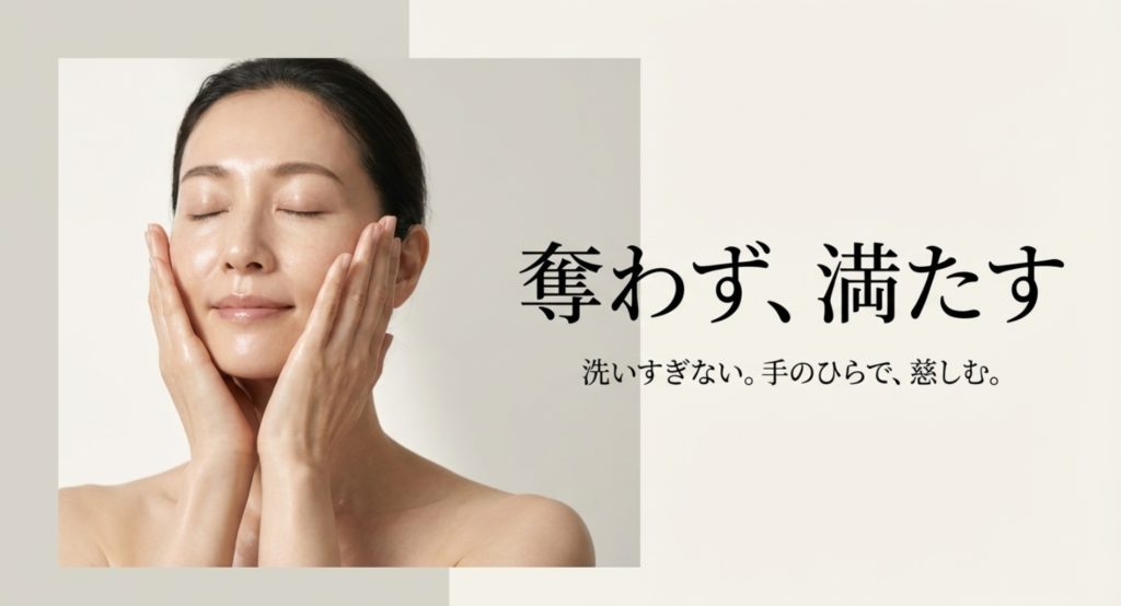 40代の乾燥や毛穴悩みを解決するスキンケアを示す画像